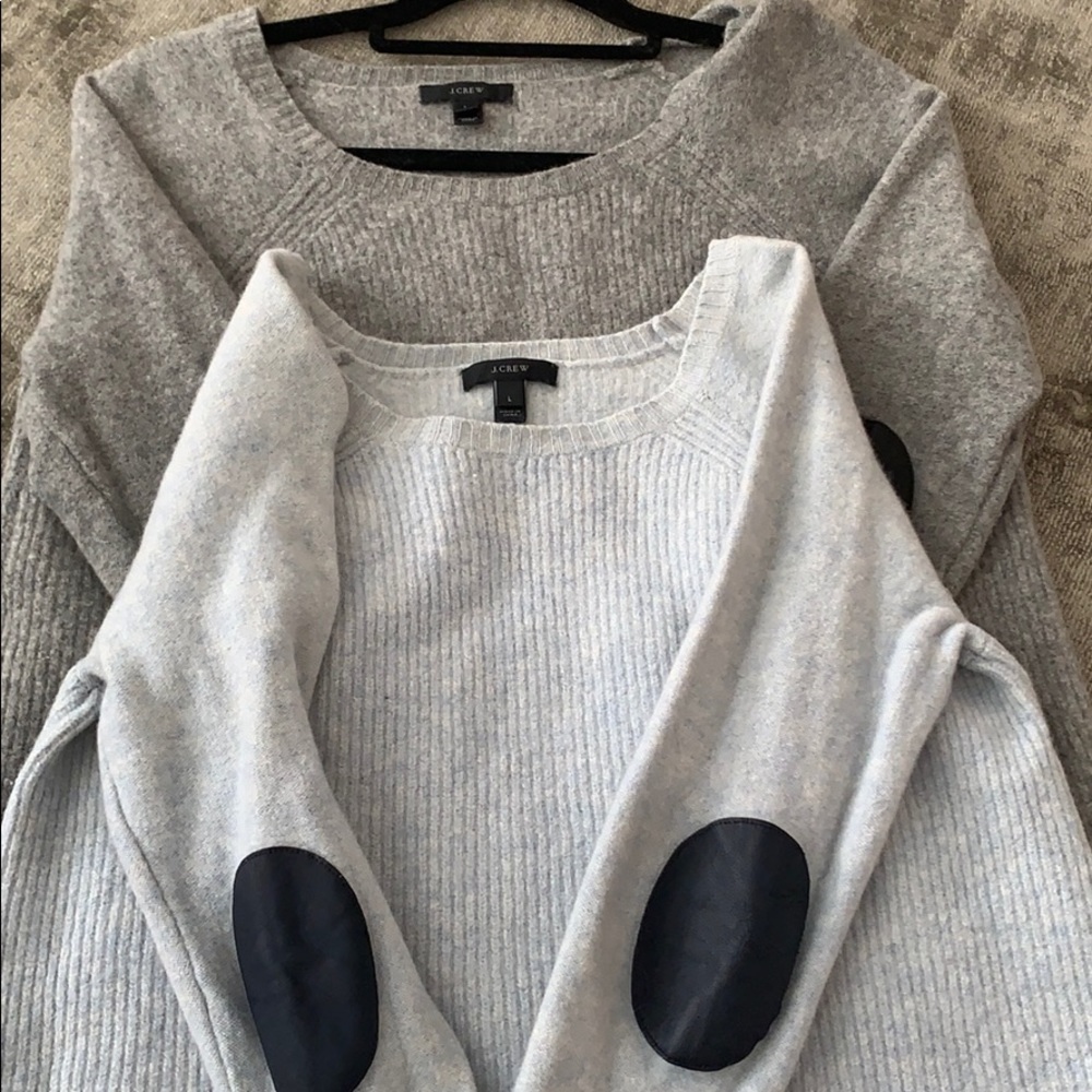 J. Crew Wool Sweater with Patches x 2
